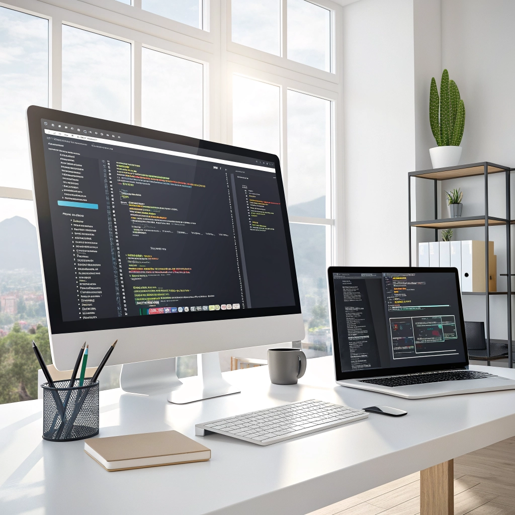 Web development and coding interface visual